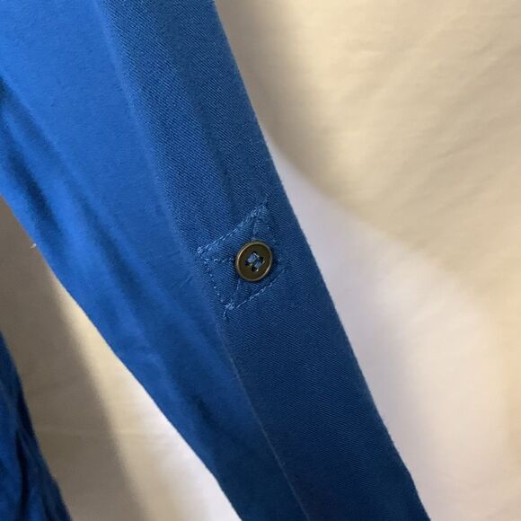 Maeve Anthropologie Dakota Medium Blue Button Front Shirt Dress Size Small - Picture 8 of 13